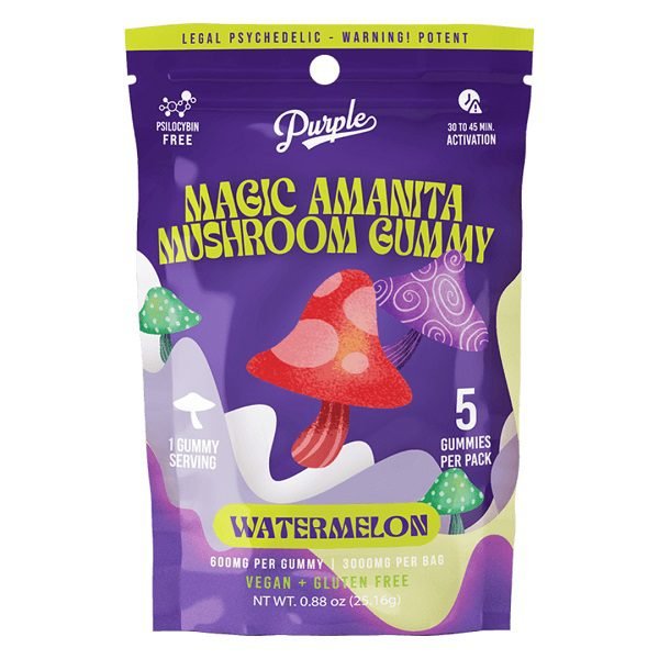 Purple Amanita Mushroom Gummies 3000mg Watermelon 1